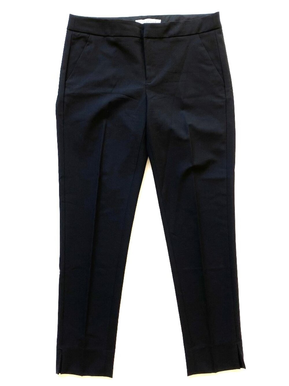 Everlane Black 95% Wool Stretch Slim Ankle Slit Trousers Dress Pants Size 2